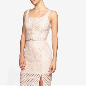 intermix blush embroidered lace crop top